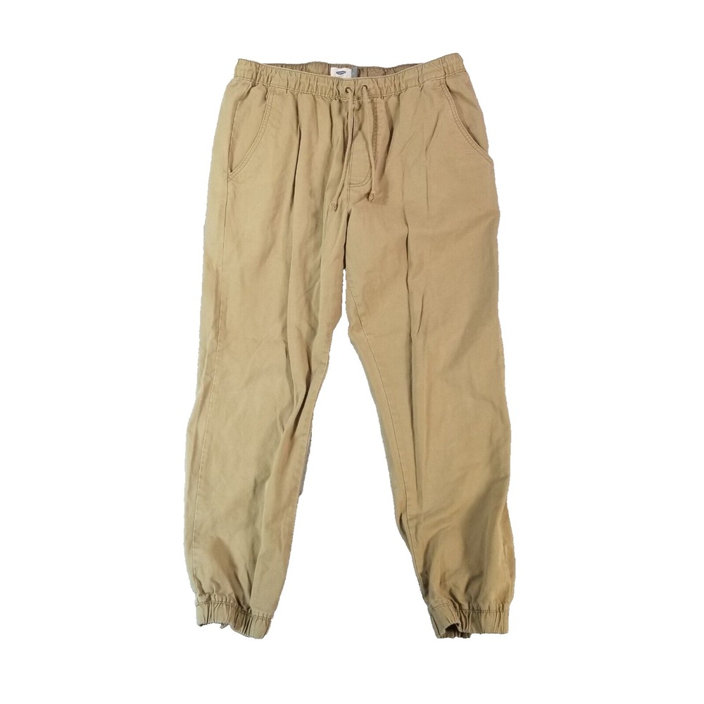 Old Navy jogger pants men's large beige cotton comfort waist outdoor preppy